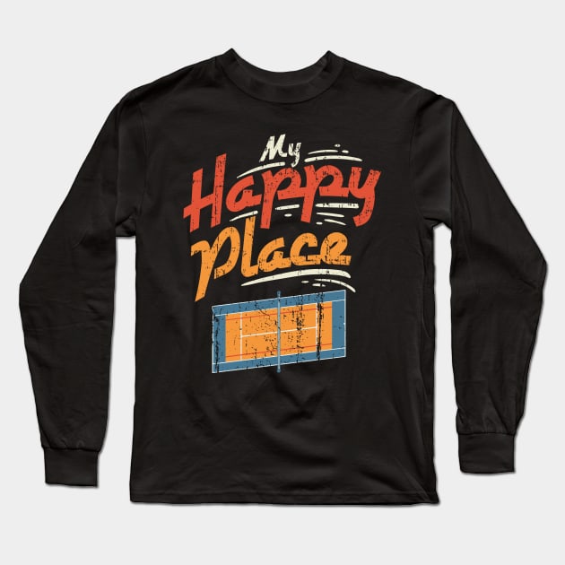 My Happy Place Tennis Center Court T-Shirt Long Sleeve T-Shirt by biNutz